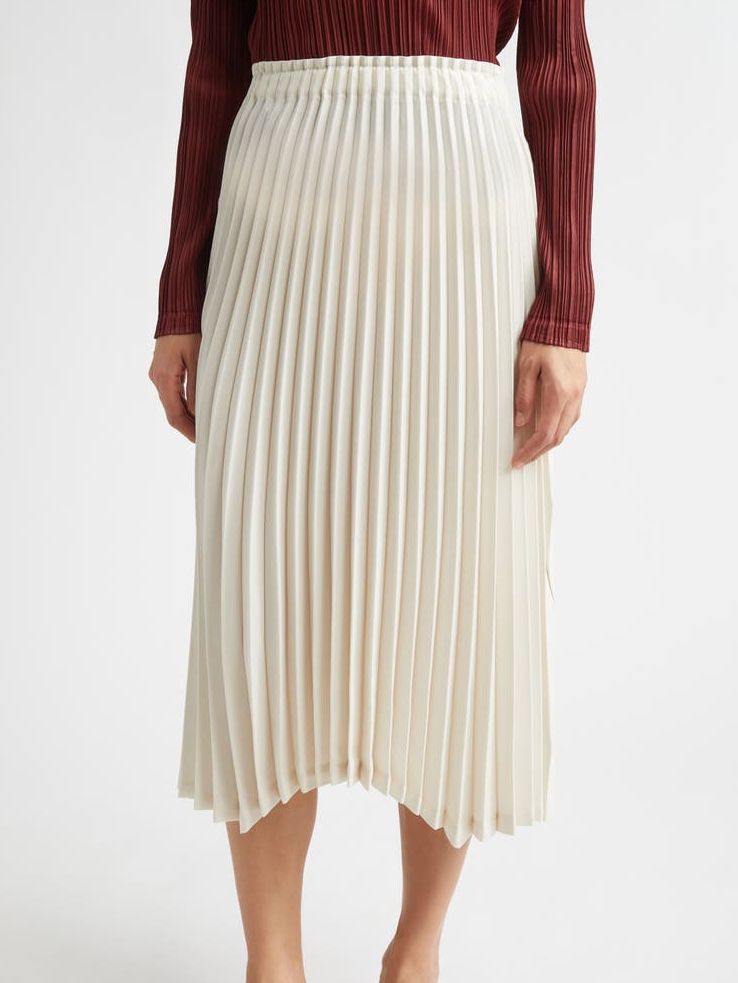 Circular Pleated Midi Skirt