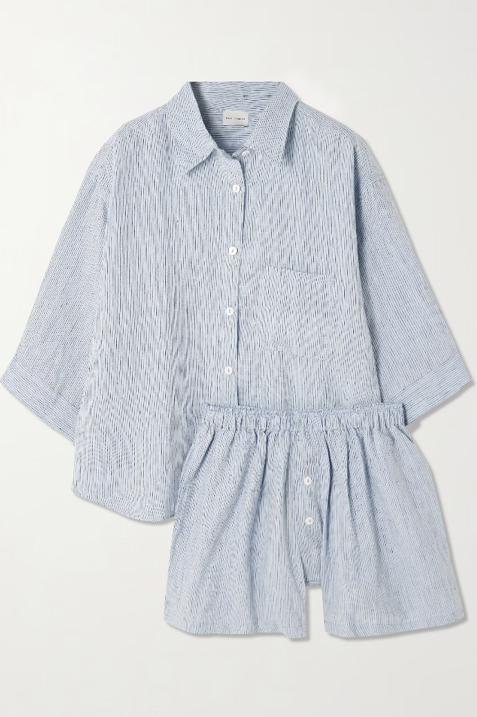DEIJI STUDIOS, The 03 striped washed-linen shirt and shorts set