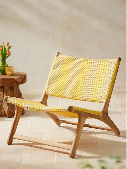 Terrain Havana Wicker & Teak Armless Chair