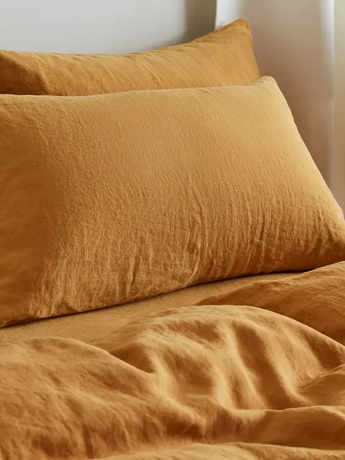 Bedfolk Ochre Linen Pillowcase - Set of 2
