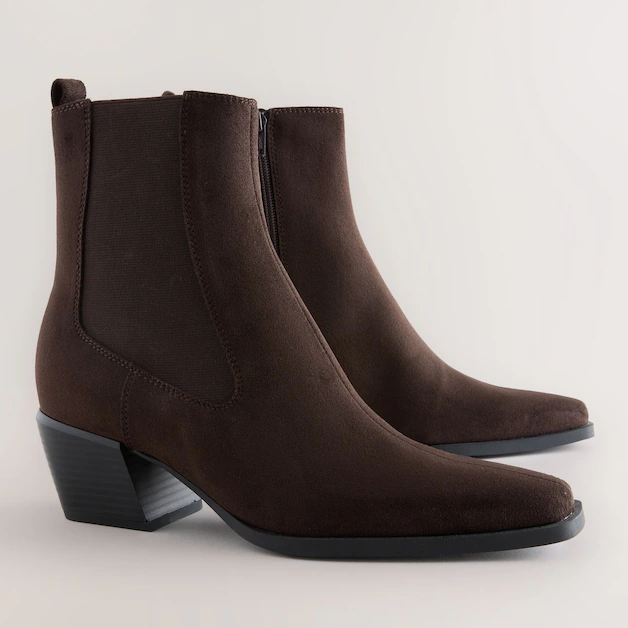 Next, chocoalte brown suede ankle boots