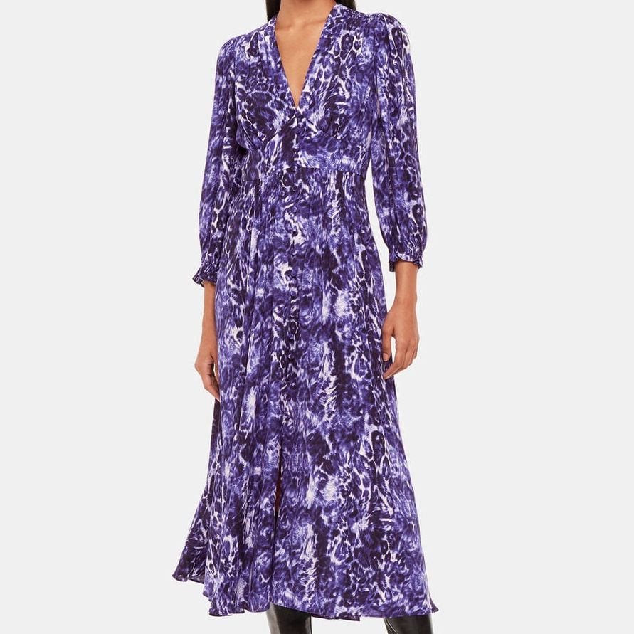 Glossy Leopard Midi Dress