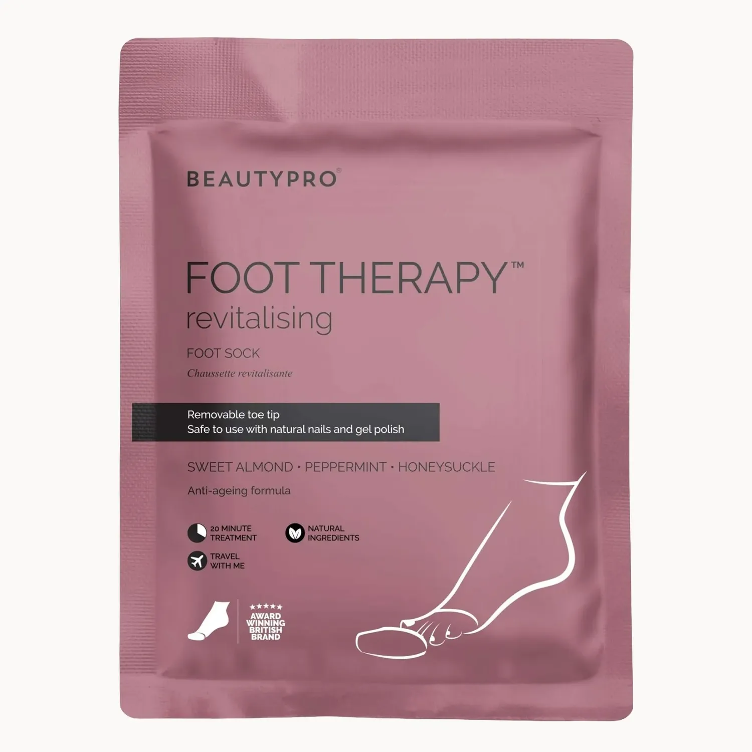 Beautypro Foot Therapy Booties With Removable Toe Tip