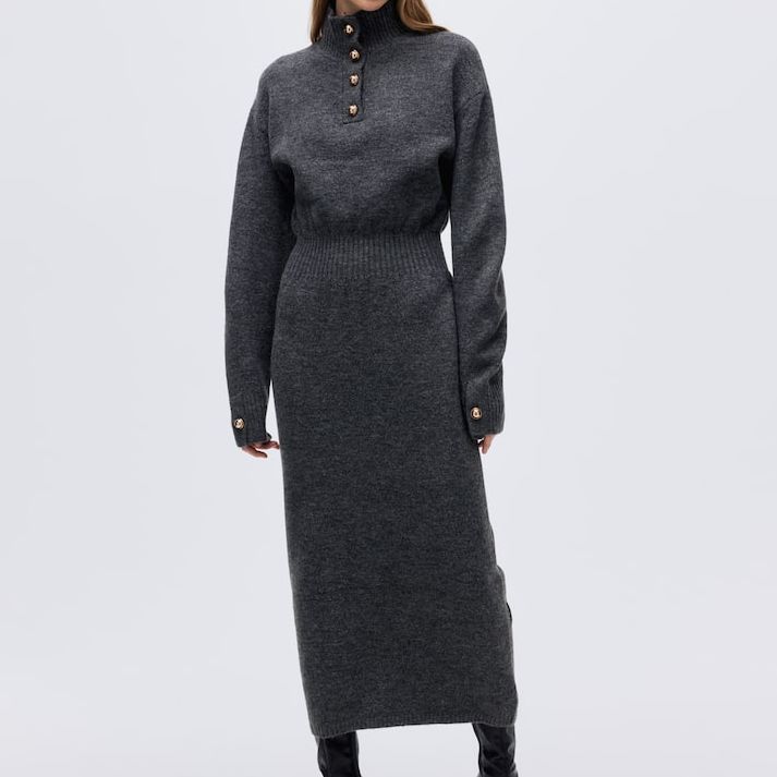 Knitted Turtleneck Dress