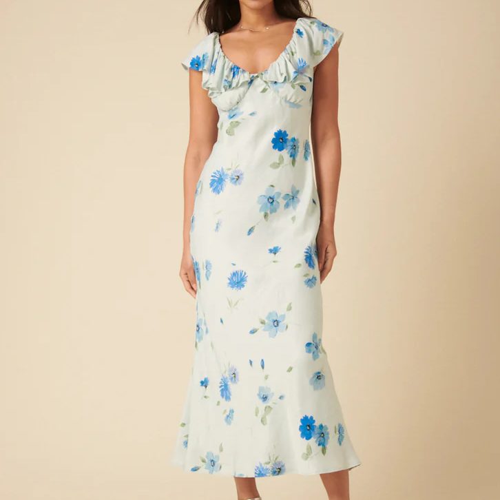 Nobody's Child, Blue Floral Midi Dress