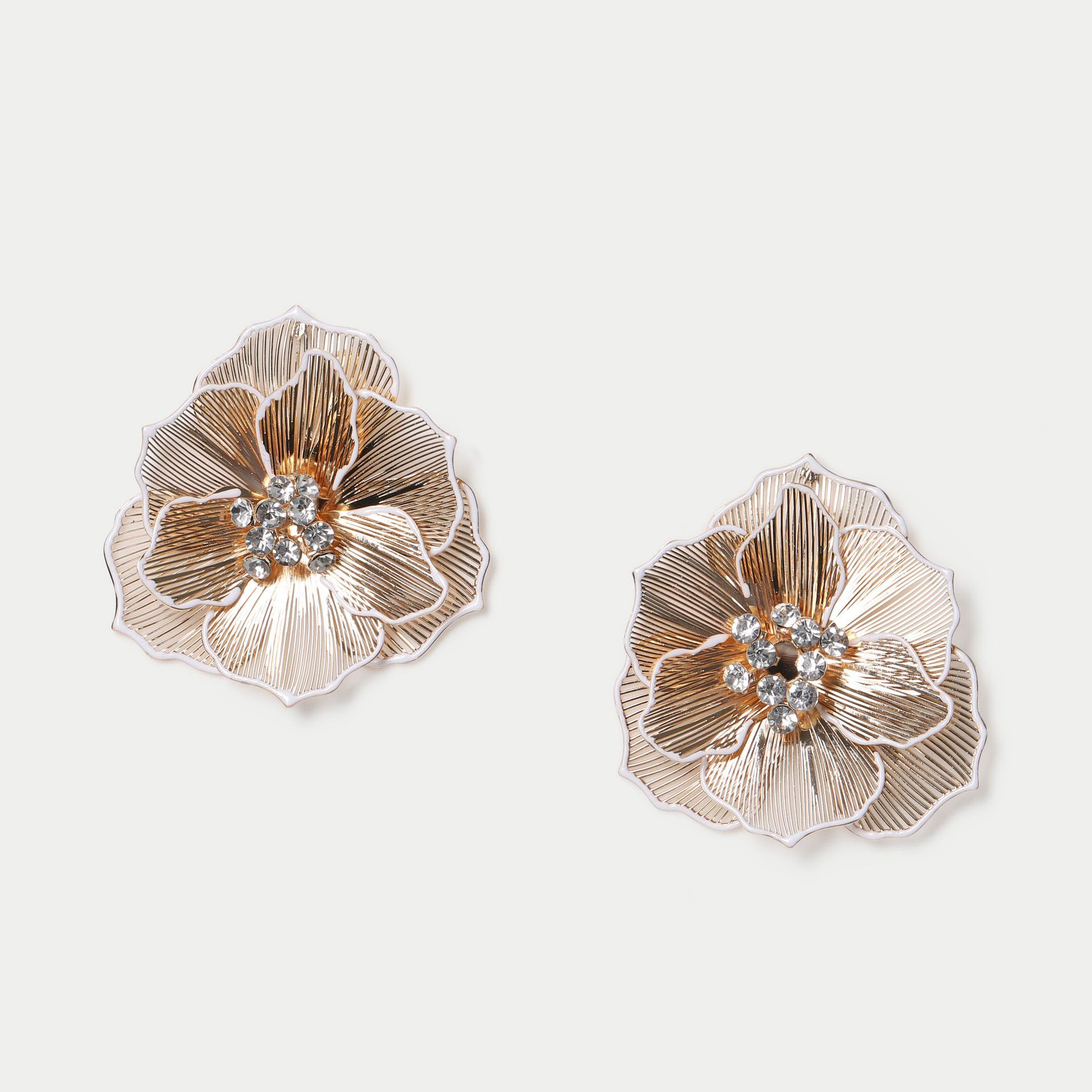 Flower Embellished Stud Earrings