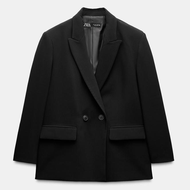 Zara, Oversize Double-Breasted Blazer
