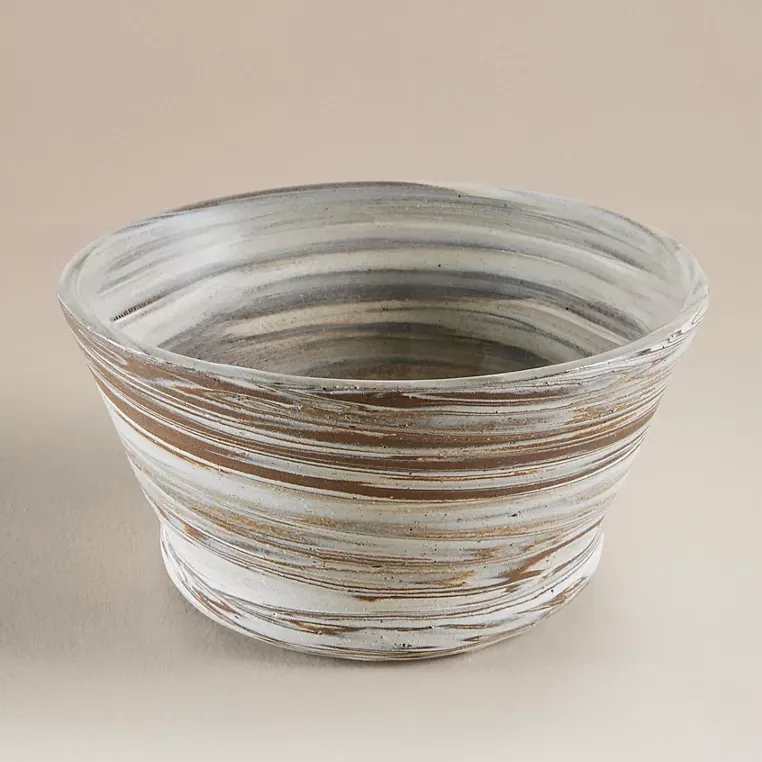 George Home, Brown Nerikomi-Style Stoneware Bowl
