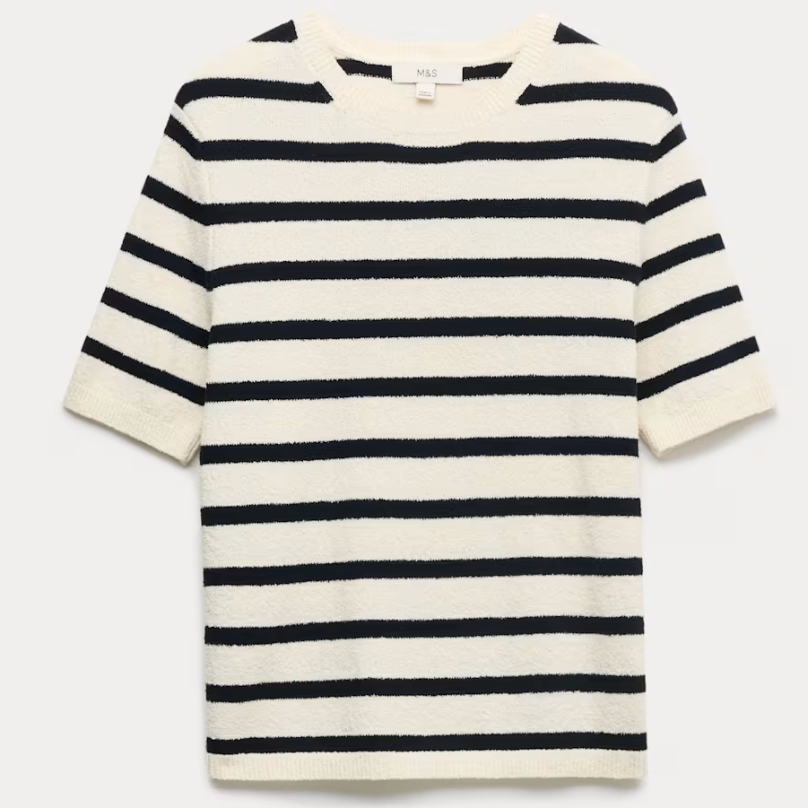M&amp;amp;S, Striped Boucl&amp;eacute; Knitted Top