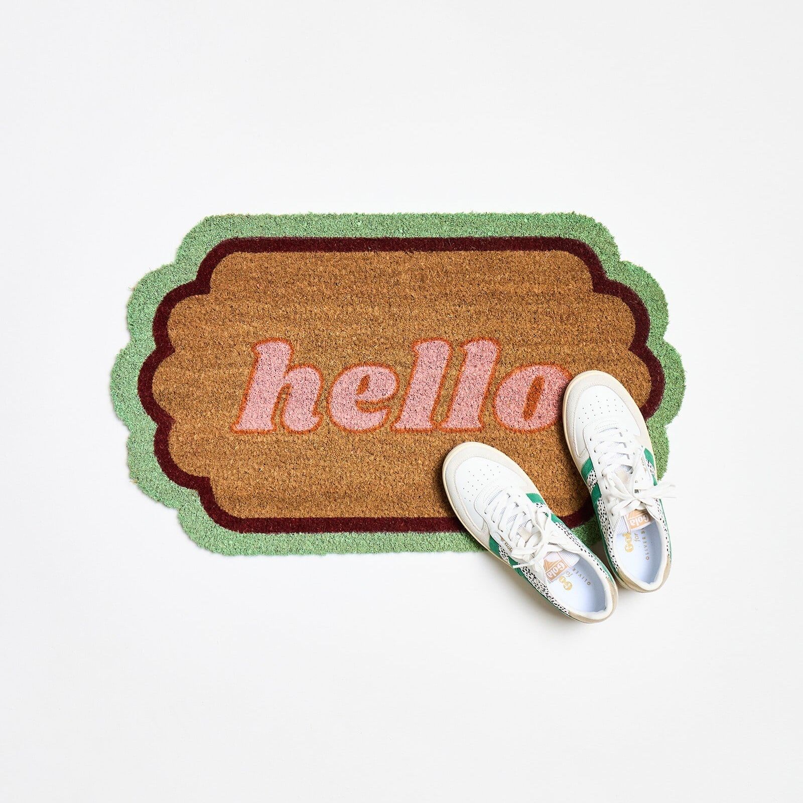 Hello Scalloped Doormat | Oliver Bonas