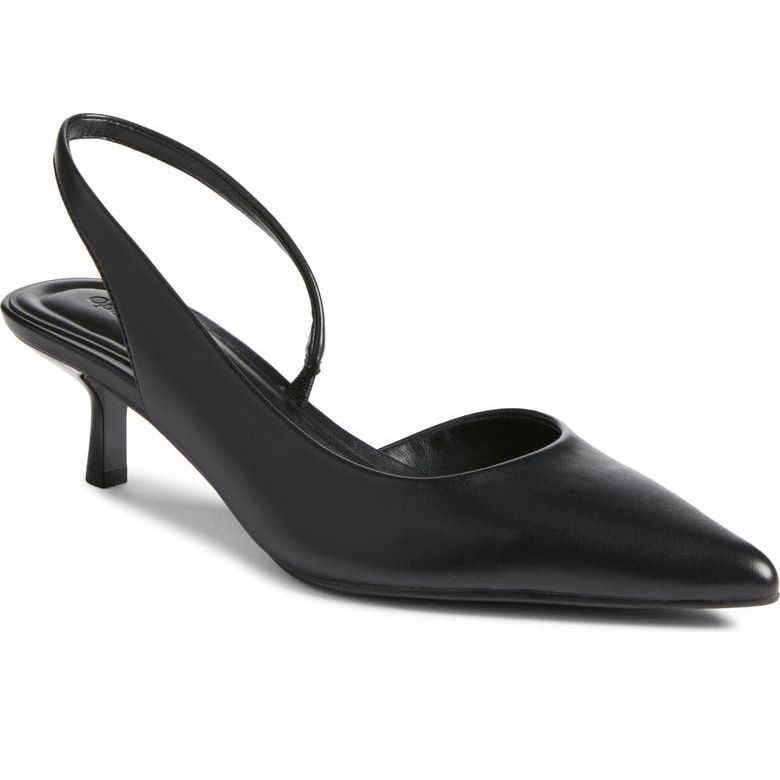 Corina Slingback Half D&#039;orsay Pointed Toe Kitten Heel Pump