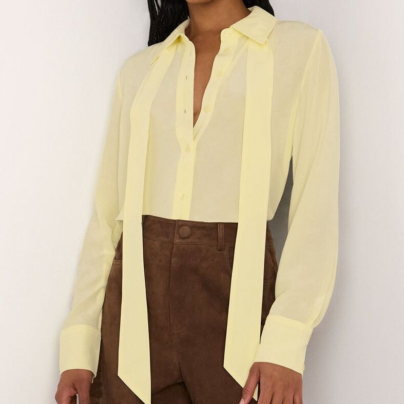 Butter Yellow Tie Detail Classic Shirt