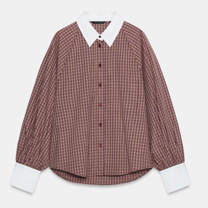 Zara, red check shirt
