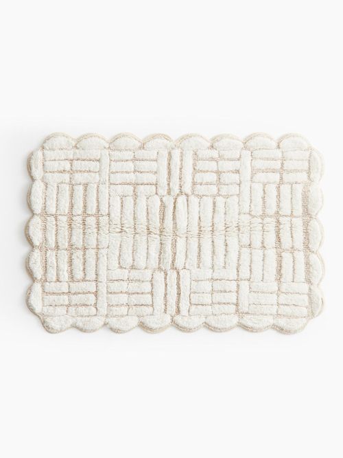 Tufted Cotton Bath Mat &ndash; Light Beige