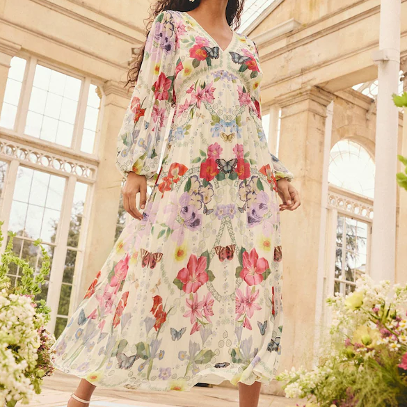 Next, Floral Midi Dress
