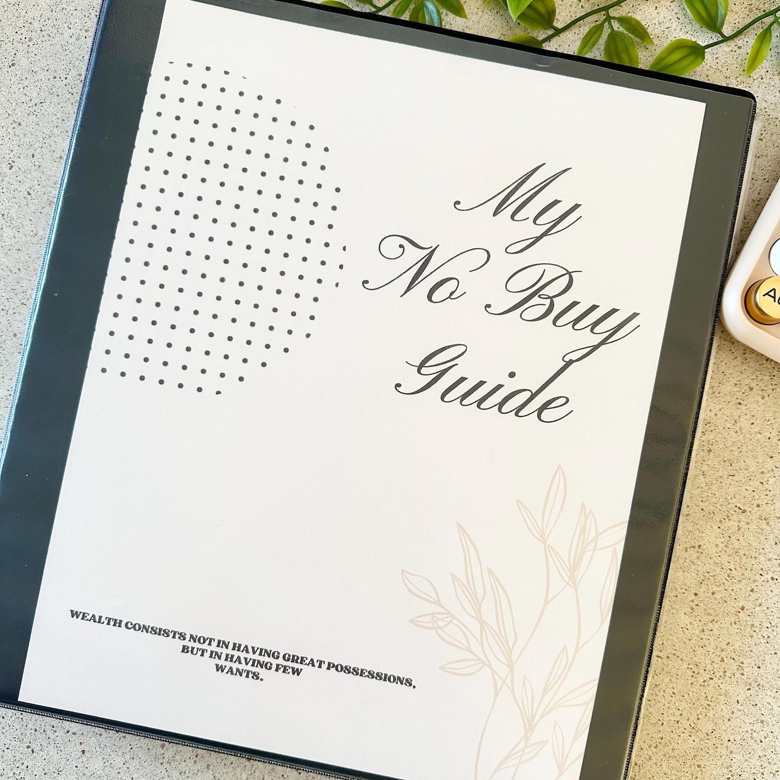 Printable no-buy guide