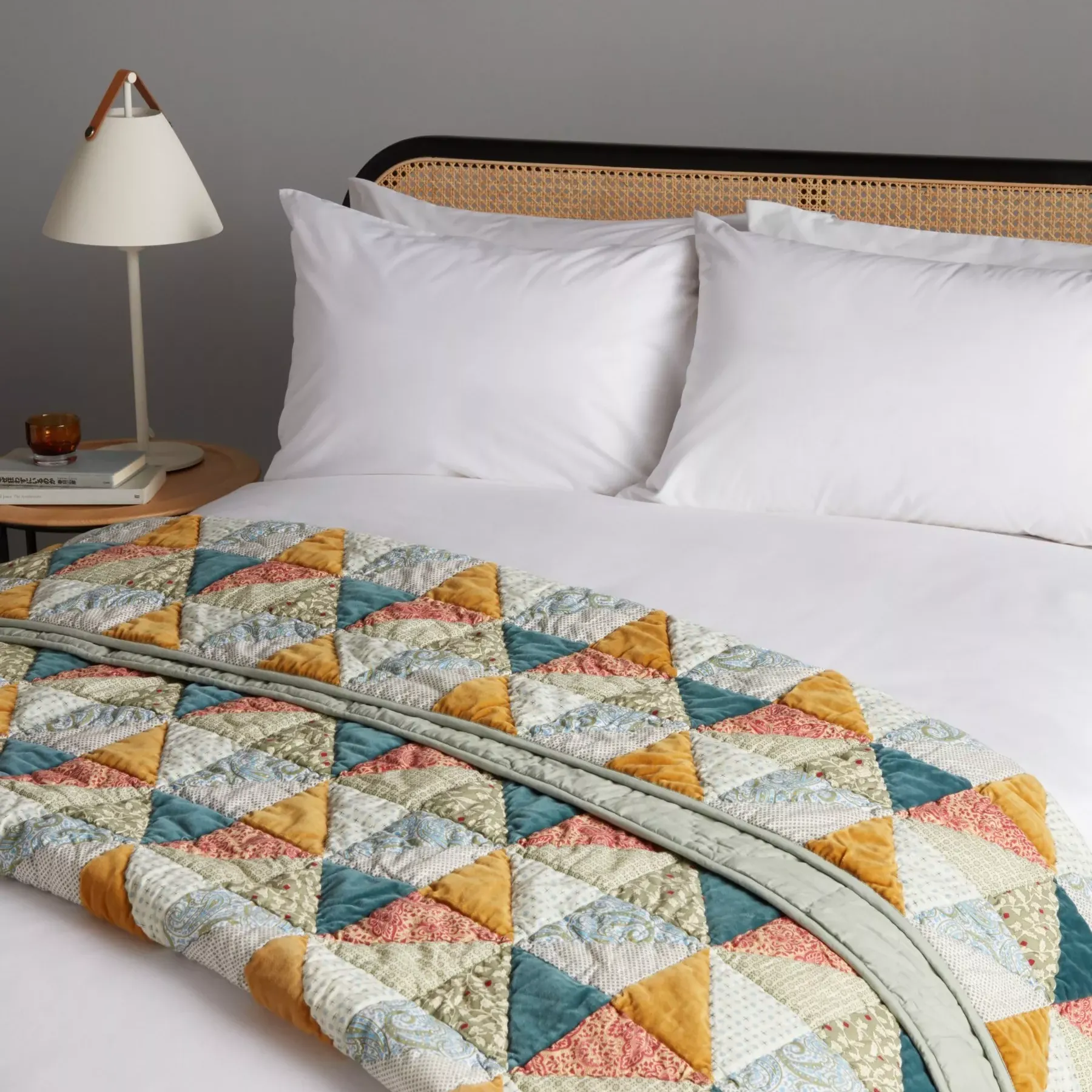 John Lewis Velvet Patchwork Quilted Bedspread