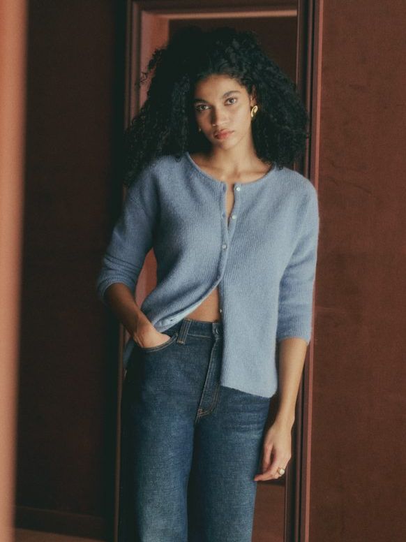 Gaspard Cardigan - Vintage Blue - Super Kid Mohair - S&amp;eacute;zane