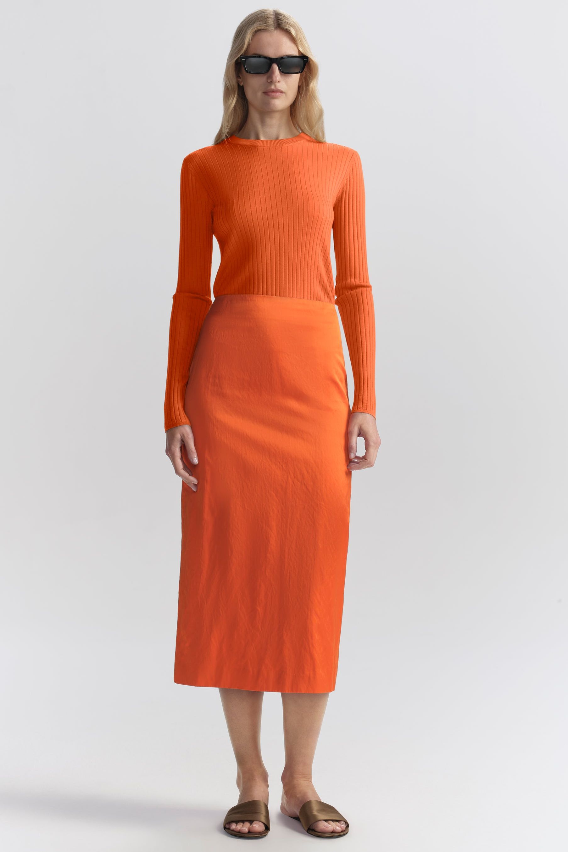 Phoebe Satin Midi Skirt