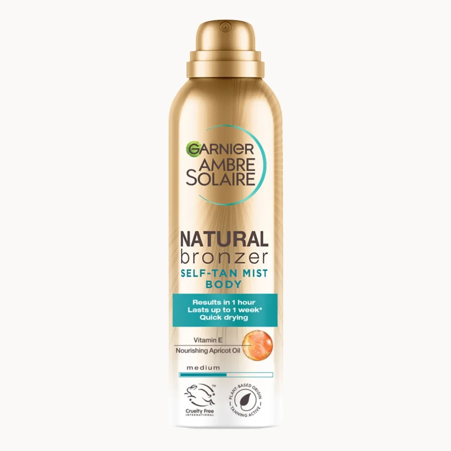 Garnier Ambre Solaire Natural Bronzer Quick Drying Body Self Tan Mist Medium 150ml