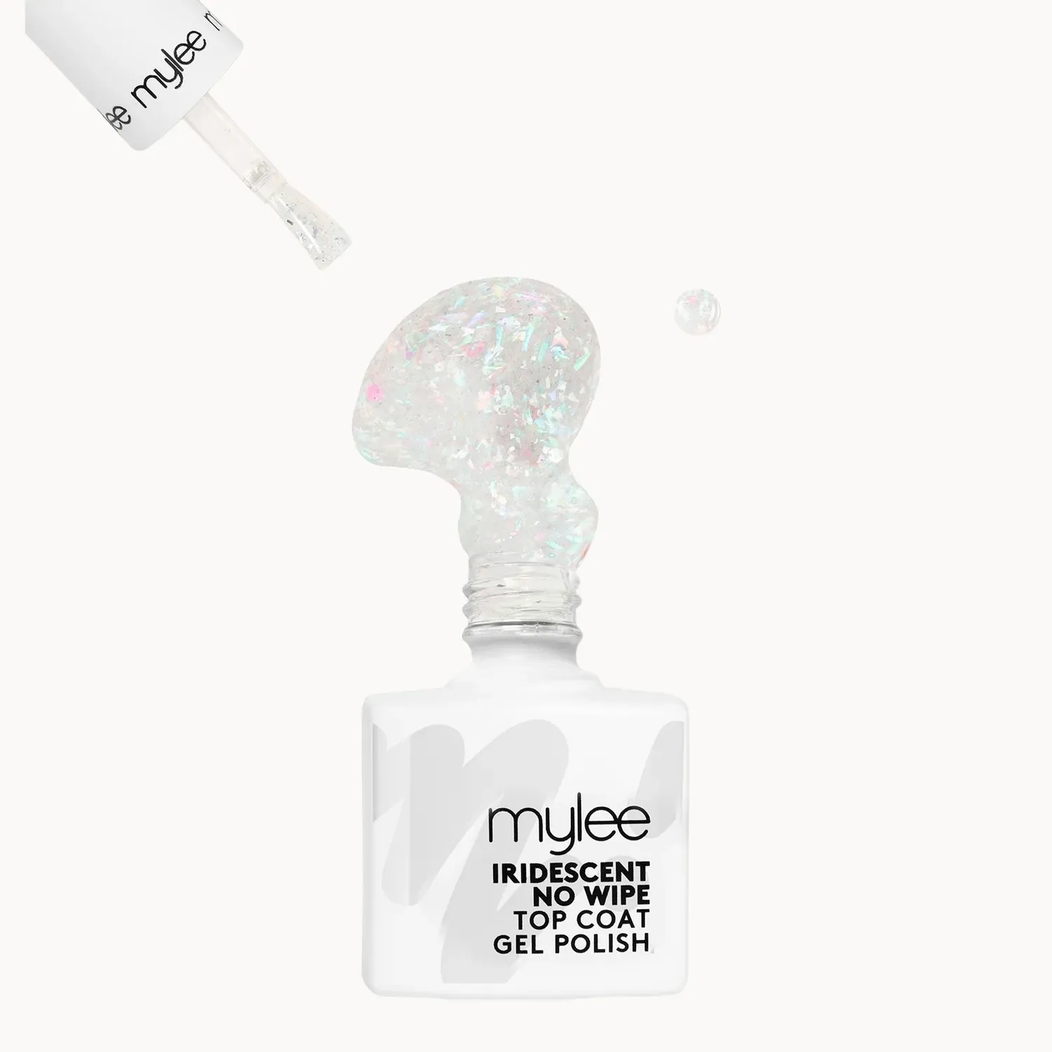 Mylee Gel Nail Polish Iridescent Flake No Wipe Top Coat