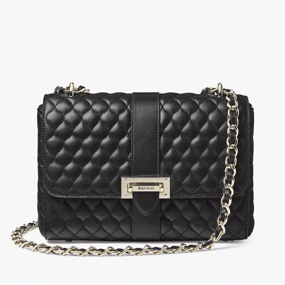 Lottie Branded-Hardware Quilted Leather Shoulder Bag