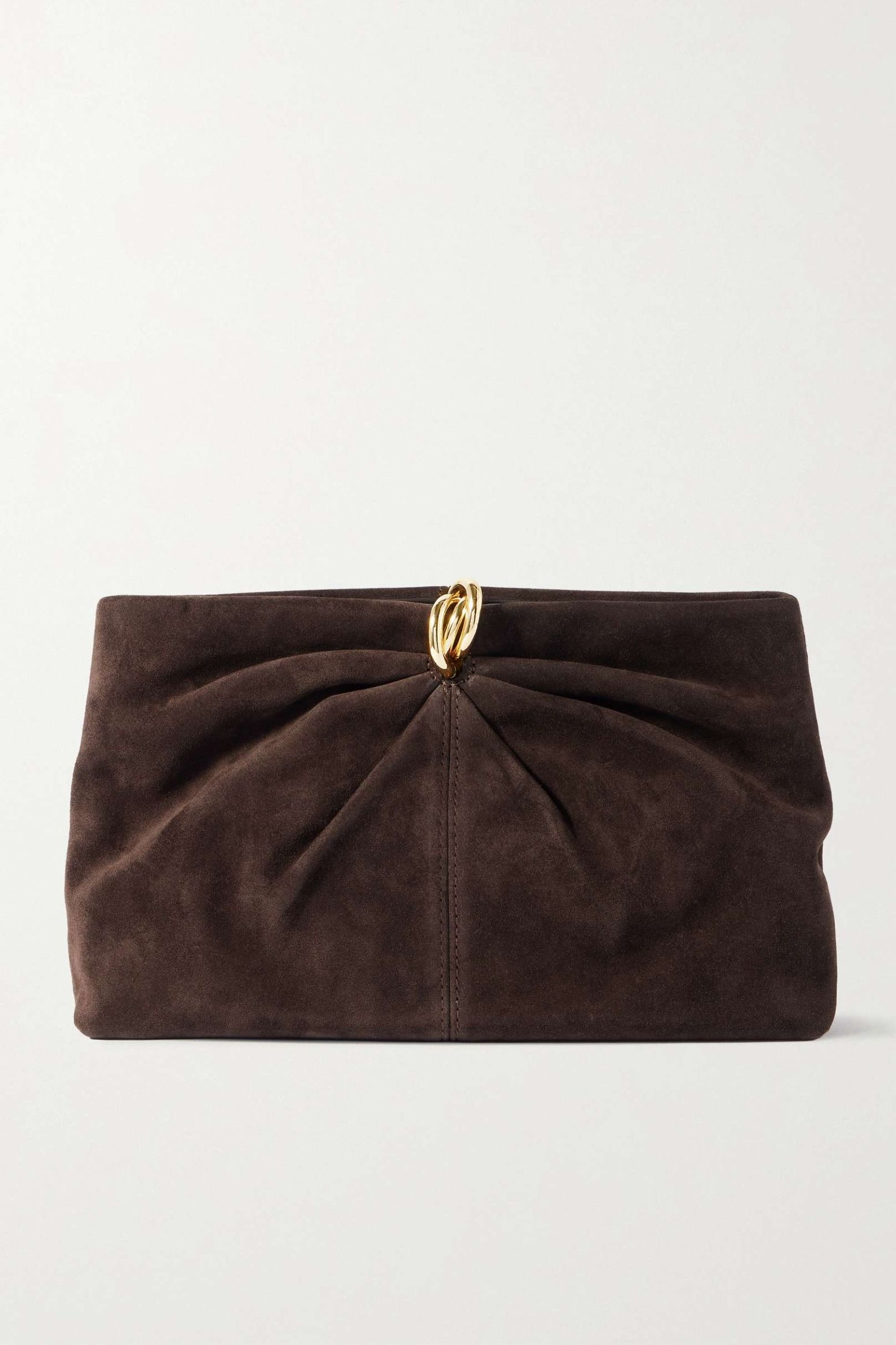 Corrine Gathered Suede Clutch