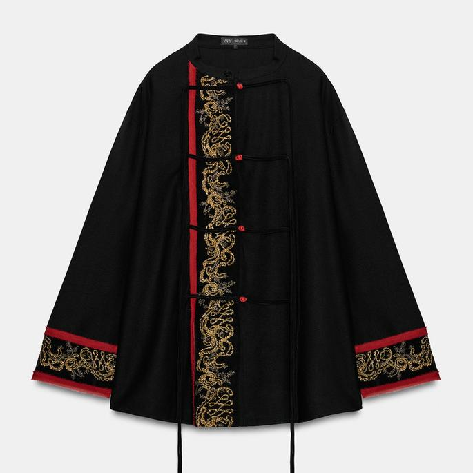 Zara, black chinese-inspired blouse