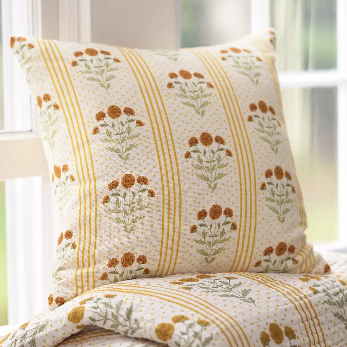 Mira Cotton Woven Printed Floral Pillow