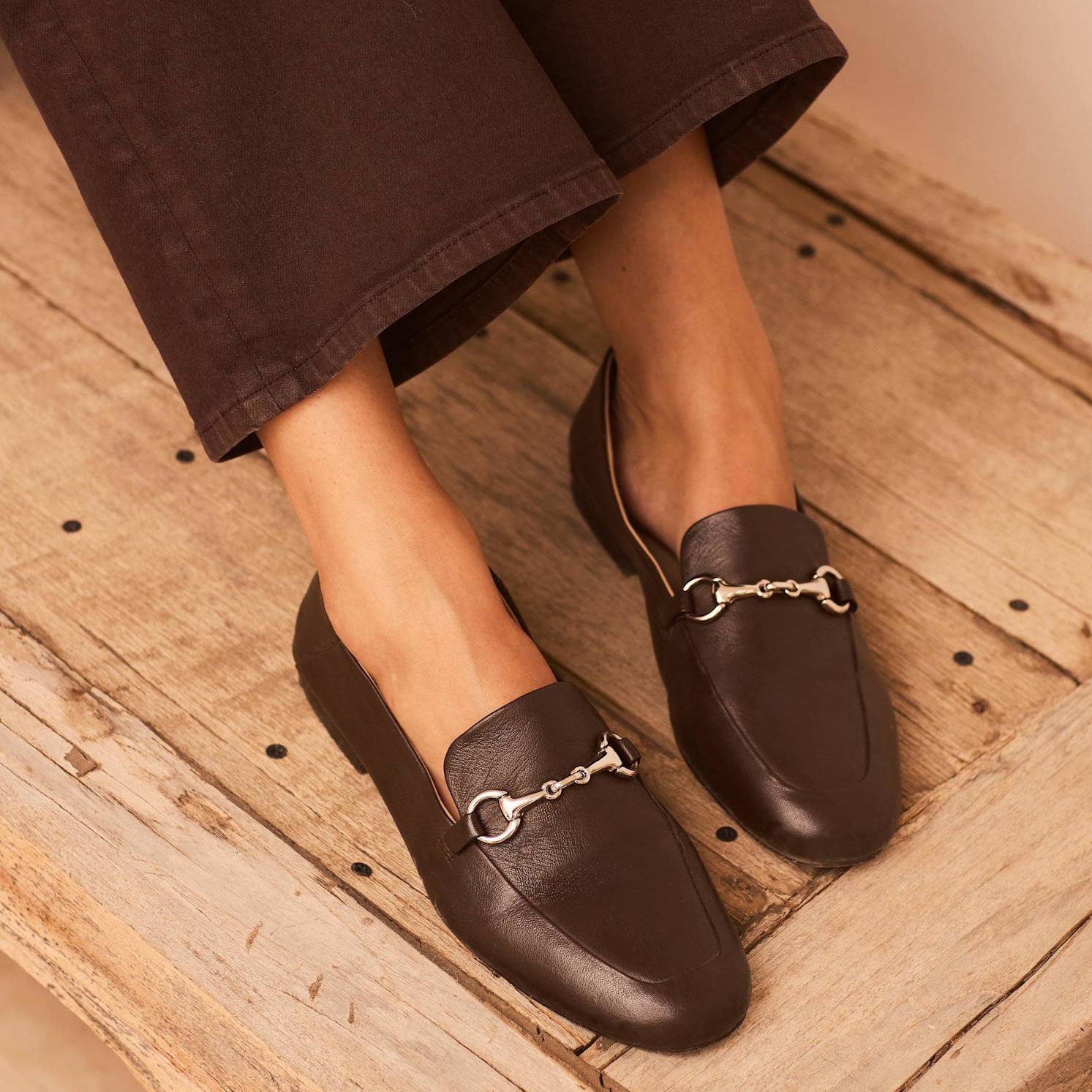 Camille Brown Leather Loafers
