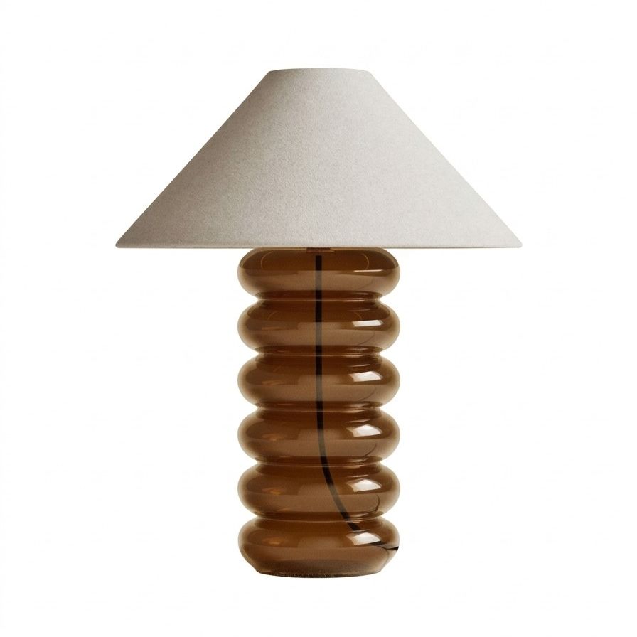 M&amp;amp;S, Glass Ribbed Table Lamp