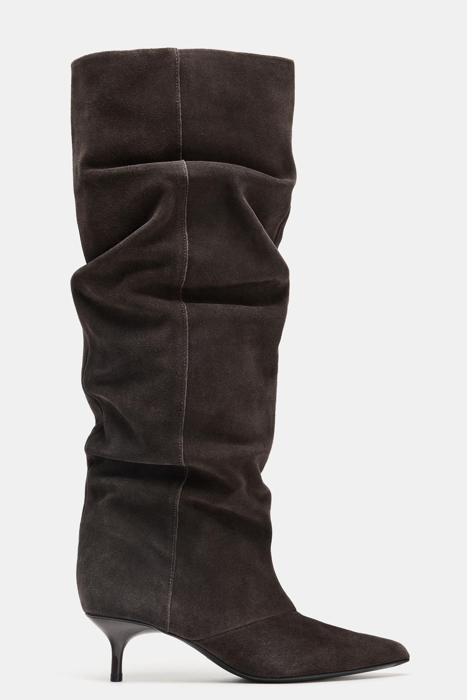 Suede Kitten Heel Boot