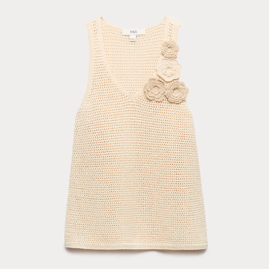 M&amp;amp;S, Crochet-Style Knitted Vest