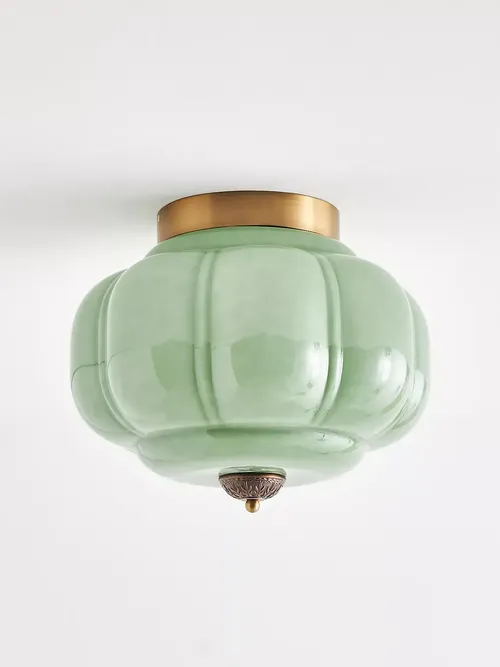 The Eloise Scallop Milk Glass Flush Mount Ceiling Light