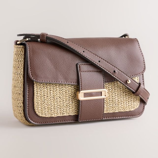 Next Chocolate Brown Raffia Effect Bag