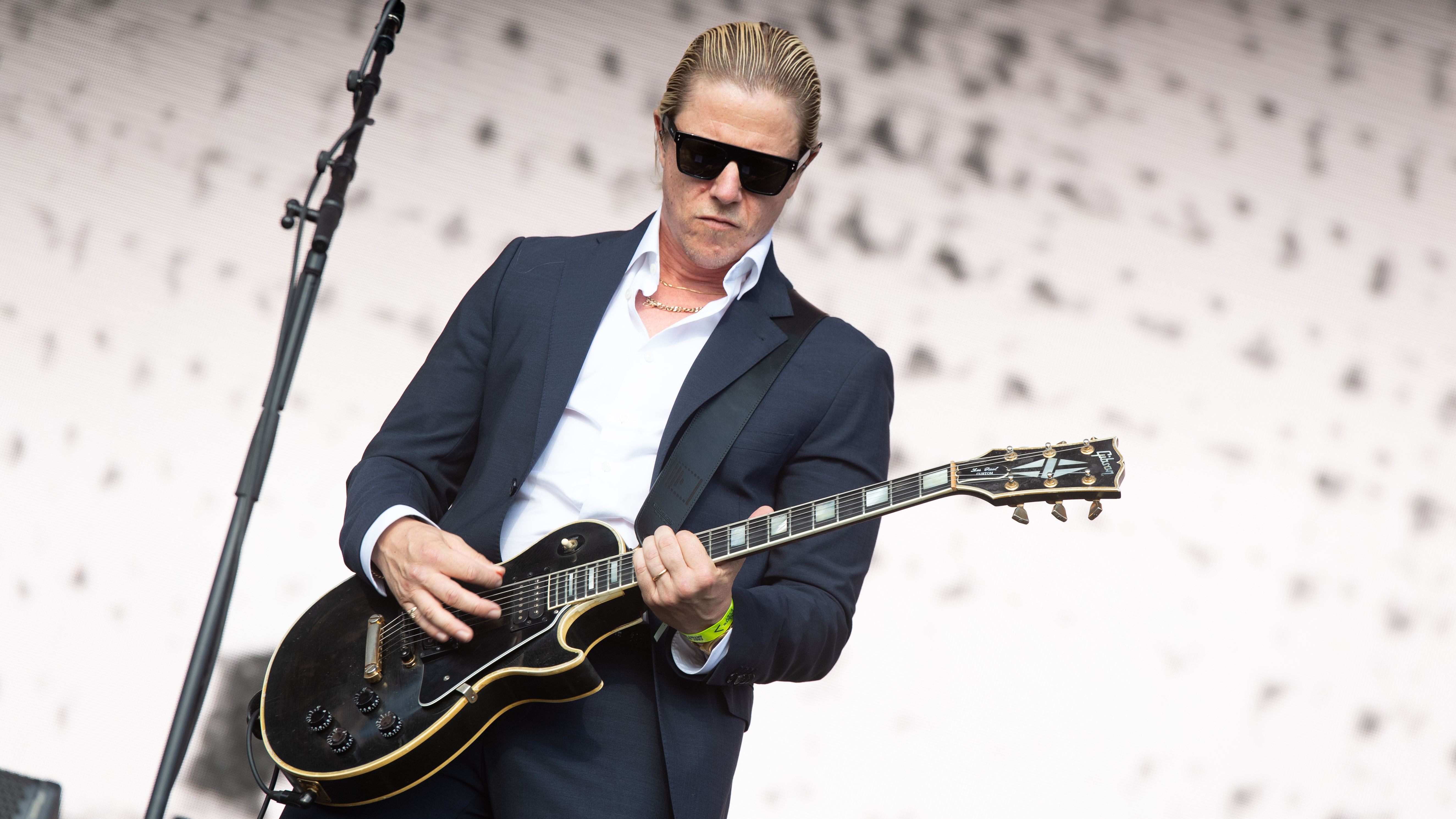 LONDON, ENGLAND - AUGUST 23: Paul Banks of Interpol performs during All Points East at Victoria Park on August 23, 2026 in London, England. (Photo by Joseph Okpako/WireImage)
