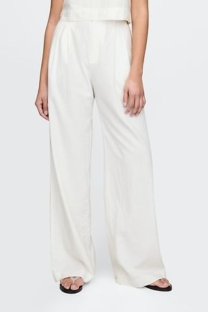 365 High Rise Linen-Blend Trousers