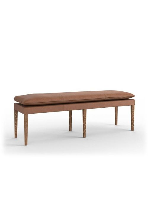 Nott Leather Bench - Hazelnut Brown