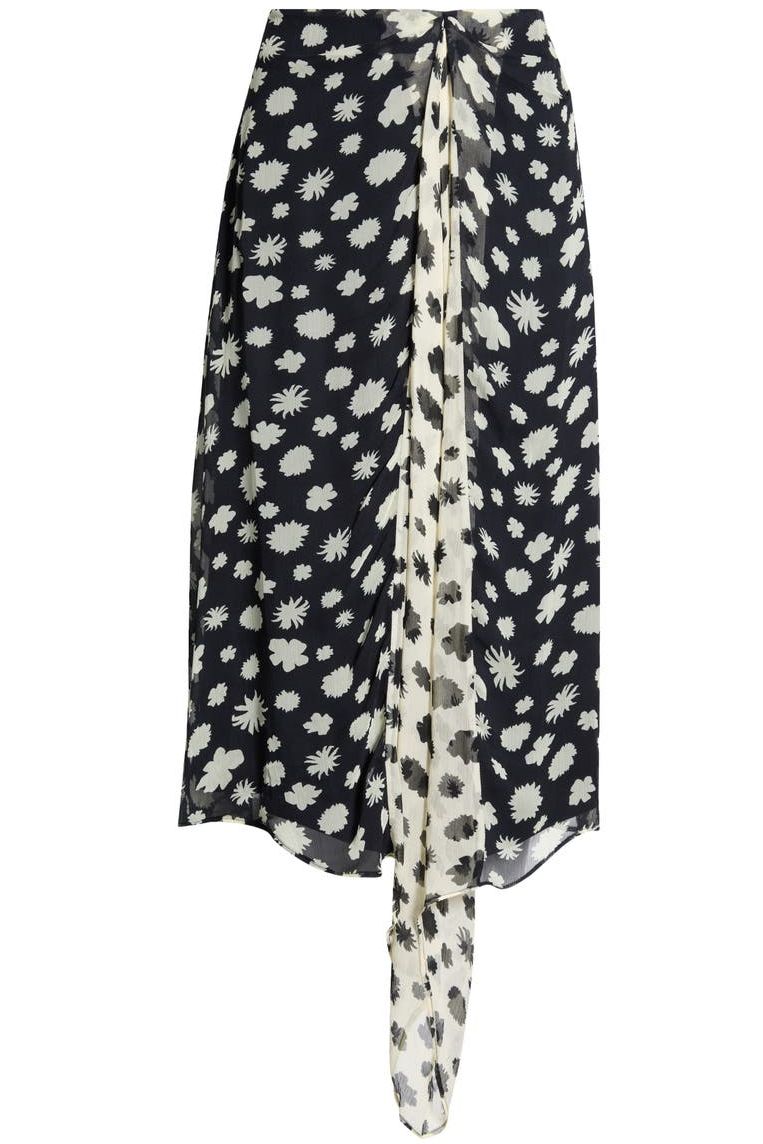 Sonoma Print Drape Chiffon Midi Skirt