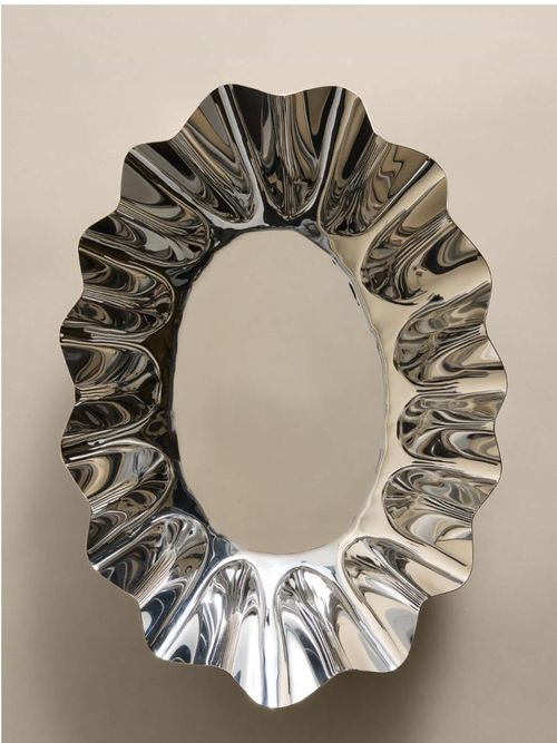 Scallop Metal Serving Bowl