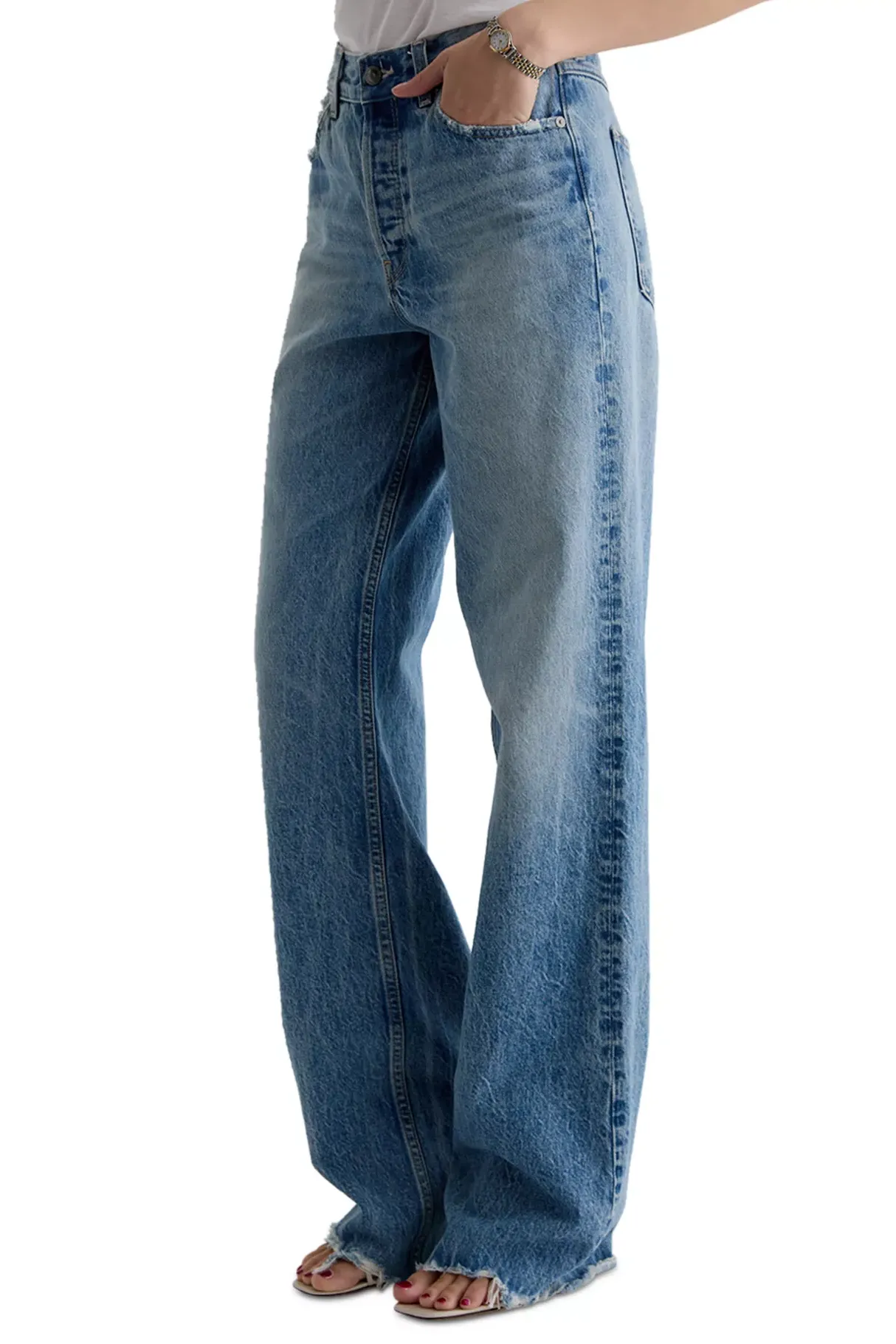 Billie Relaxed High Rise Straight Jeans in Sierra Meadow