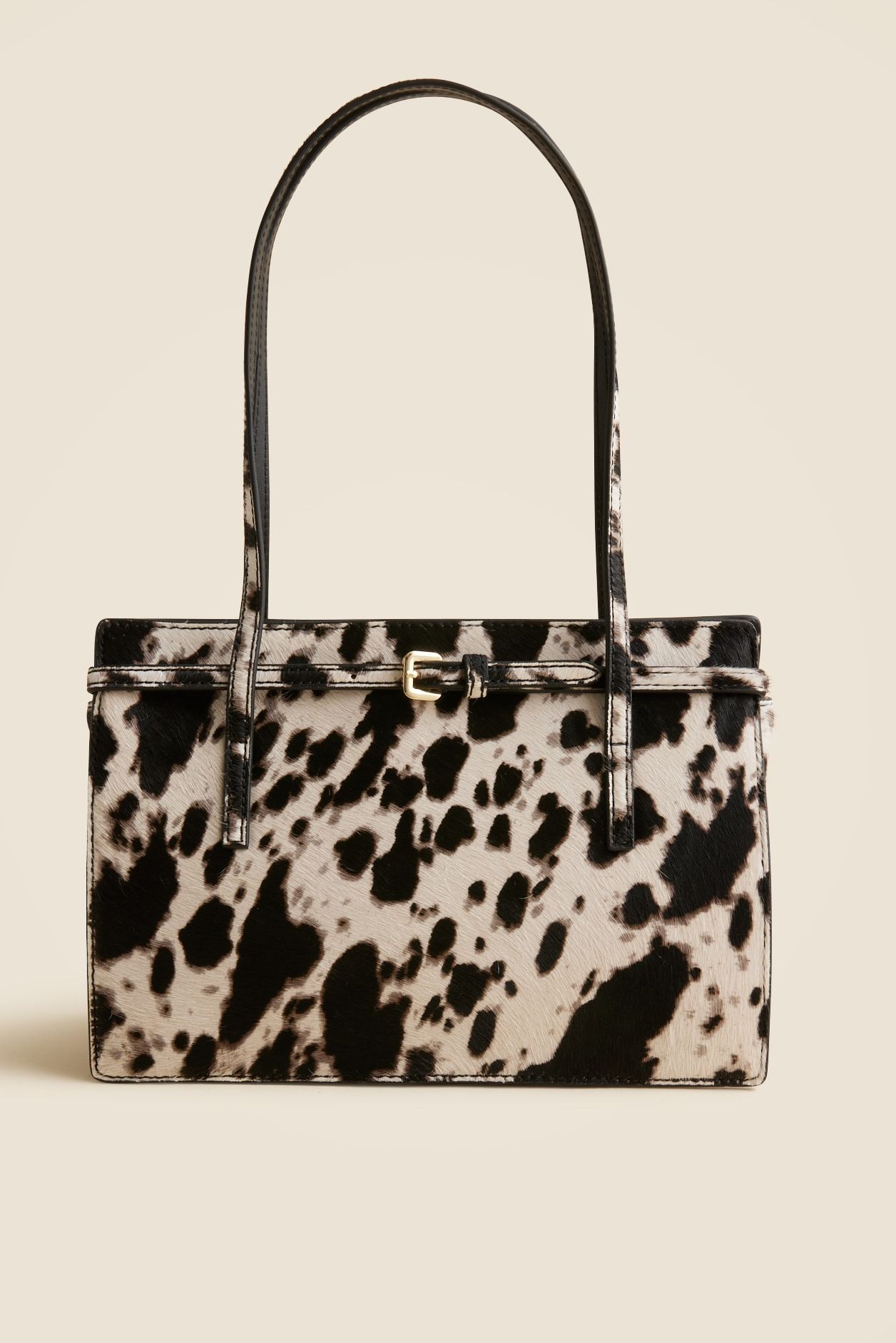 Edie Structured Shoulder Bag in Cow-Print Calf Hair