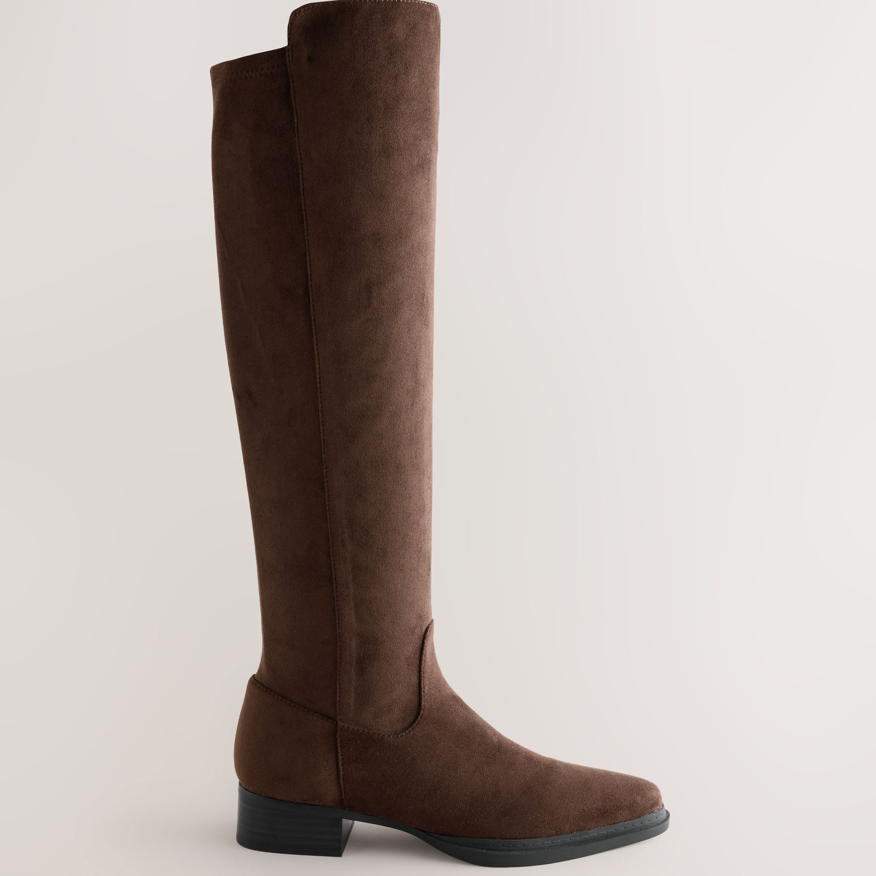 Chocolate Brown Forever Comfort&amp;reg; Standard/wide Fit Faux Suede Chisel Toe Knee High Sock Boots - Size 3 Eu 35.5