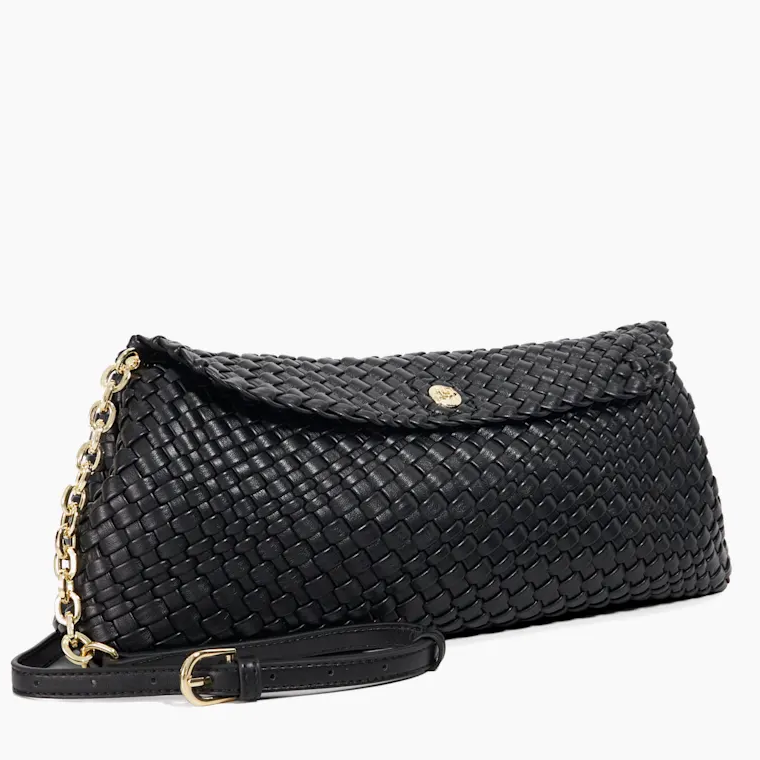 Dune London, Encourage Woven Black Clutch