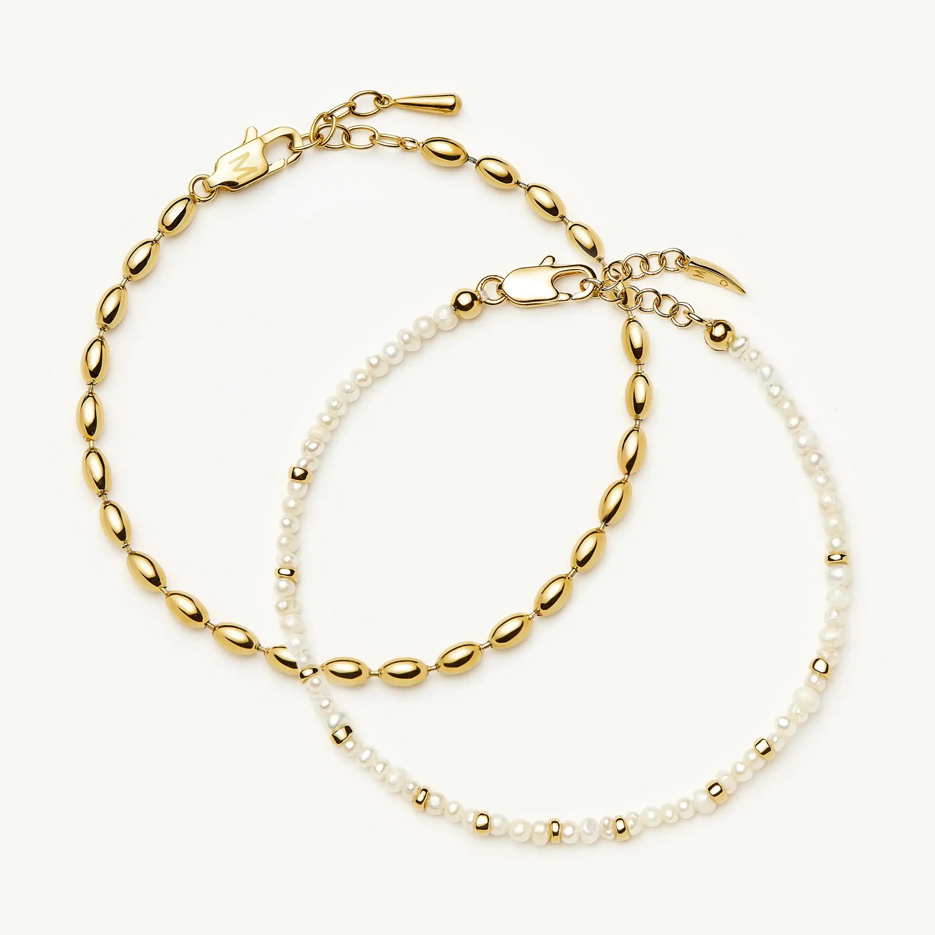 The Pearl-Fect Bracelet Set | 18ct Gold Plated - 18ct Gold Plated/pearl / S/m - 18.5cm