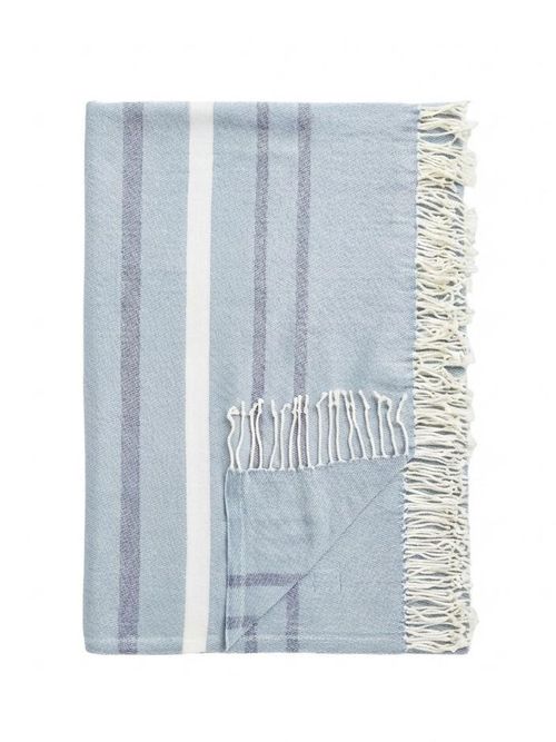 Striped Coastal Throw, Blue