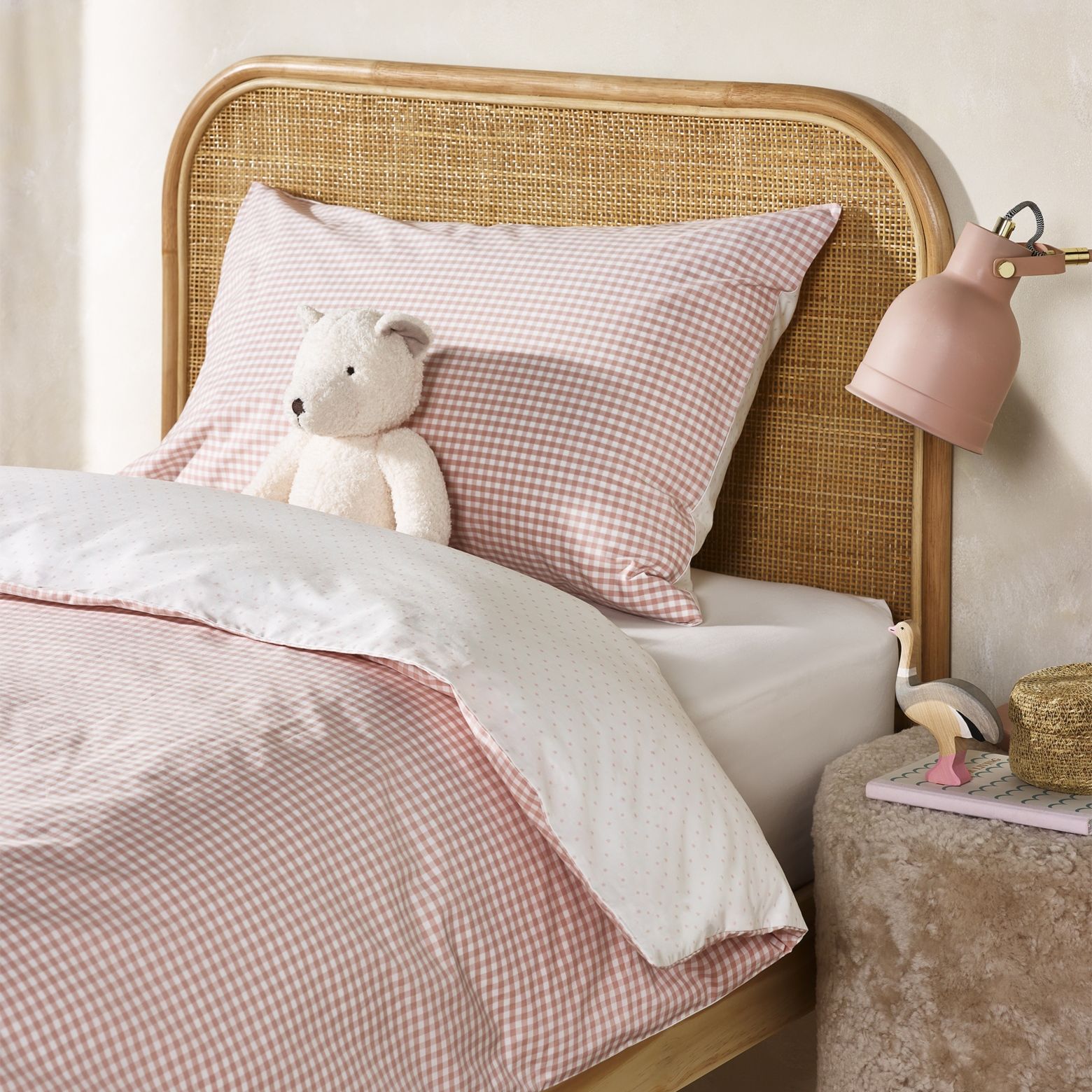 The White Company, Organic Cotton Reversible Gingham Duvet Cover &amp;amp; Pillowcase Set