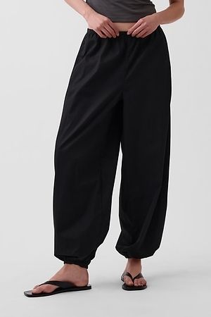 Organic Cotton Poplin Easy Baggy Joggers