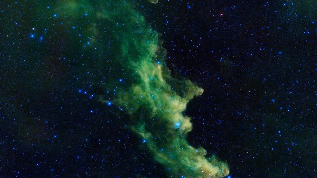 witch head nebula looks like a side on view of a green witch.