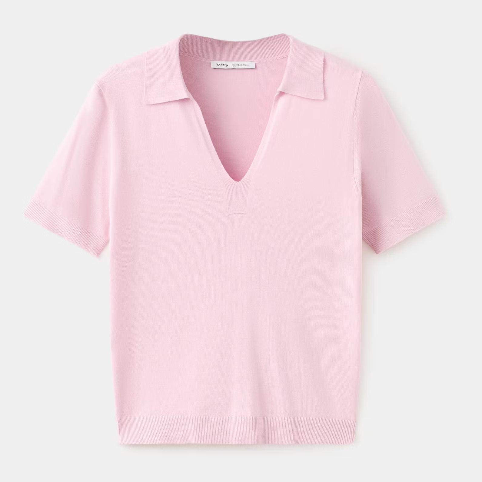 Mango, pink short sleeve knit top